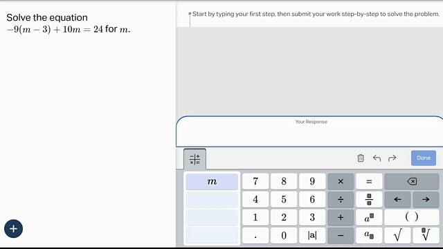 Step-by-Step Math Solve for M with Zoom 480p 24FPS